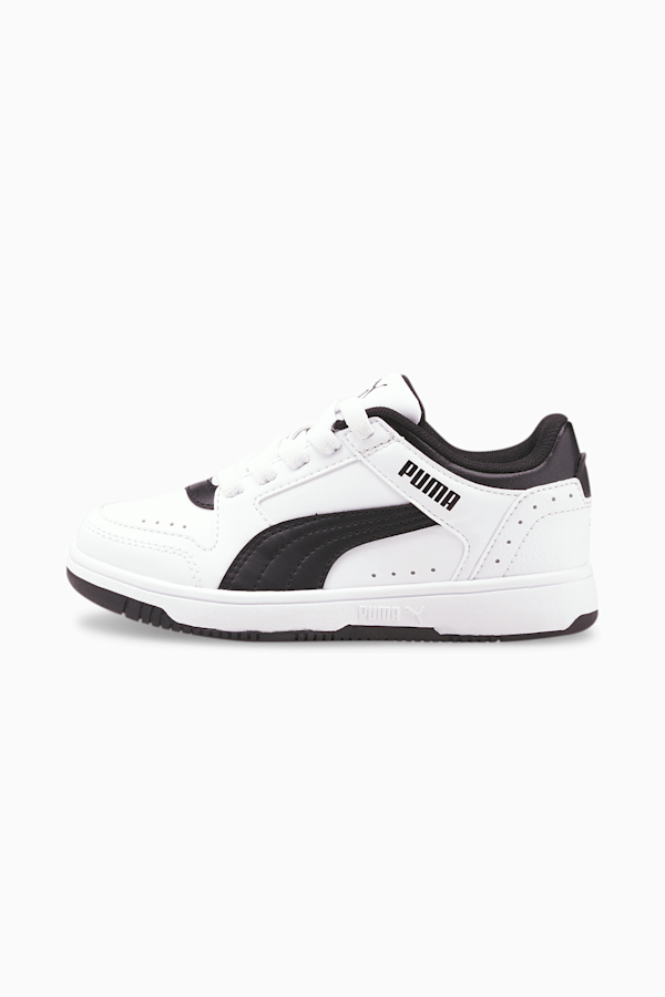 Rebound Joy Low Little Kids' Shoes, Puma White-Puma Black, extralarge