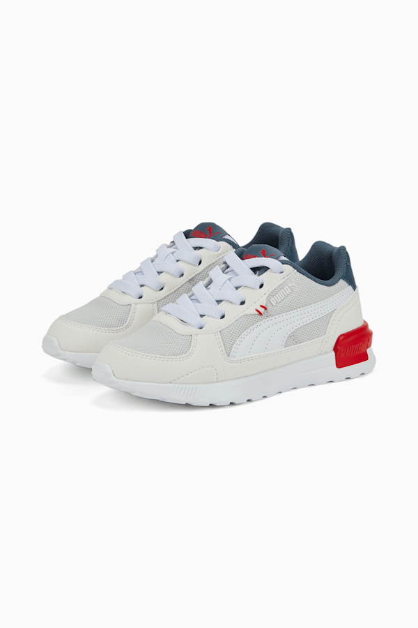 Graviton AC Kids' Trainers, Nimbus Cloud-Puma White-Evening Sky-High Risk Red, extralarge-GBR