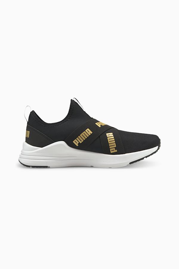 Wired Run Slip-On Shoes Big Kids, Puma Black-Puma Team Gold, extralarge