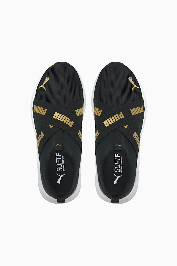 Wired Run Slip-On Shoes Big Kids, Puma Black-Puma Team Gold, extralarge