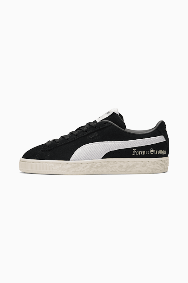 Forever Stronger Suede Sneakers Big Kids, Puma Black-Whisper White, extralarge