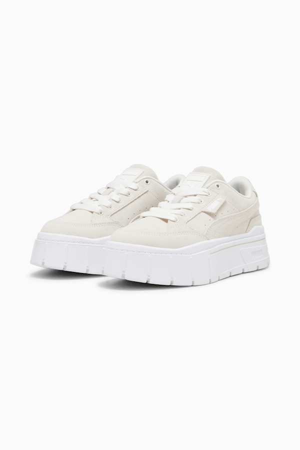 Mayze Stack Suede Sneakers Women, Warm White, extralarge-GBR