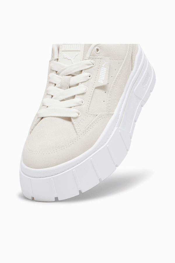 Mayze Stack Suede Sneakers Women, Warm White, extralarge-GBR