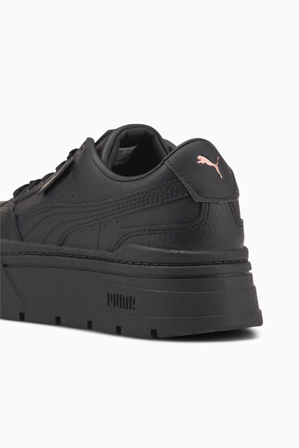 Mayze Stack Leather Sneakers Women, Puma Black, extralarge