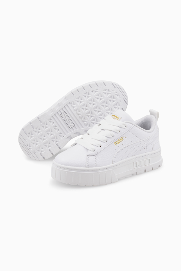 Kids white puma shoes clearance