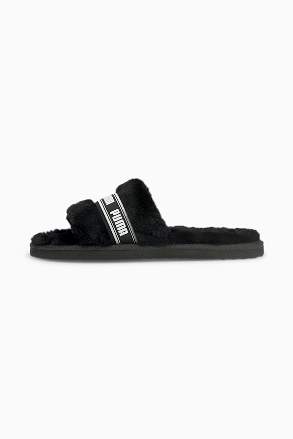 Fluff Slide Shoes Big Kids, Puma Black-Puma White, extralarge