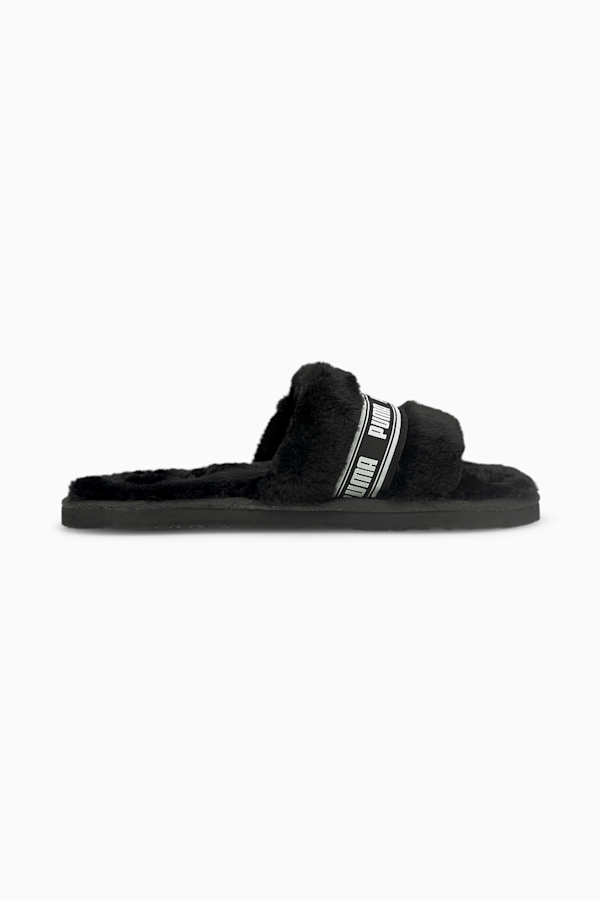 Fluff Slide Shoes Big Kids, Puma Black-Puma White, extralarge