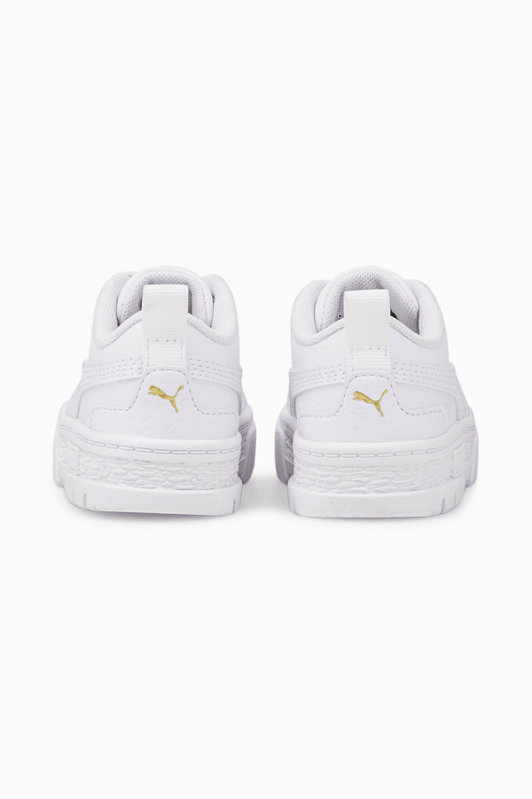 Mayze Leather Toddler Shoes, Puma White-Puma Team Gold, extralarge