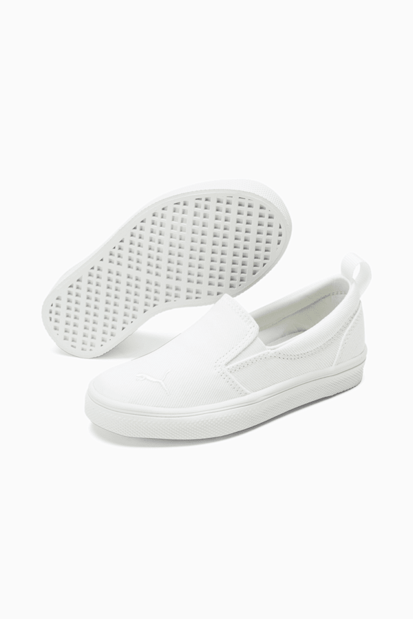 Bari Slip-On Comfort Little Kids' Sneakers, Puma White, extralarge