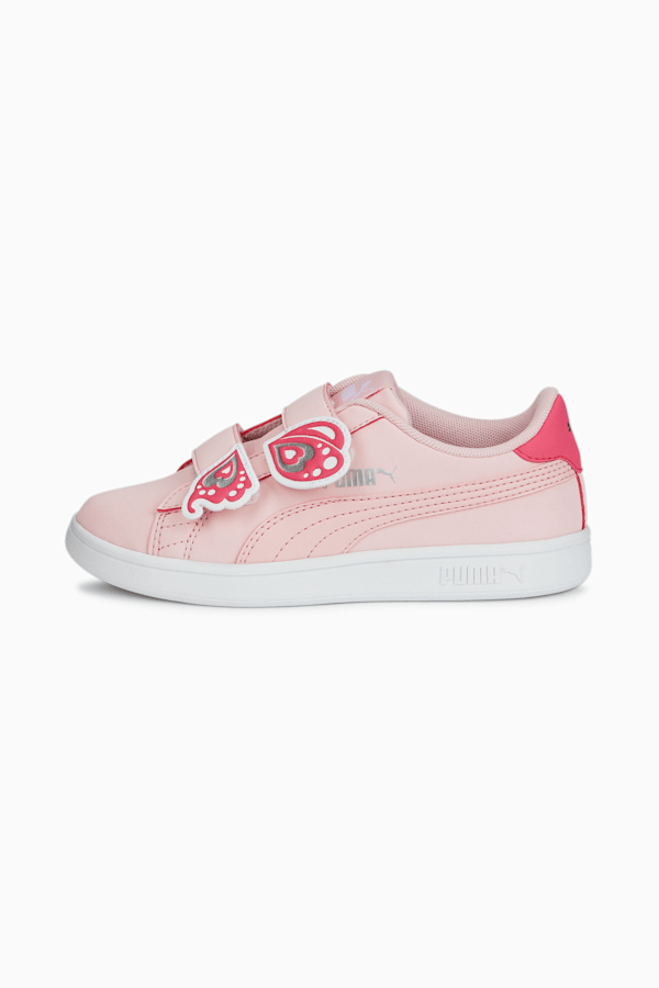Smash v2 Butterfly Alternate Closure Little Kids' Sneakers, Almond Blossom-Almond Blossom-Sunset Pink-Puma Silver, extralarge