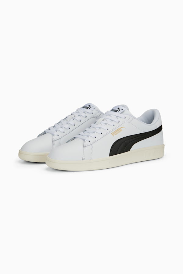 Smash 3.0 L Sneakers, PUMA White-PUMA Black-PUMA Gold-Frosted Ivory, extralarge