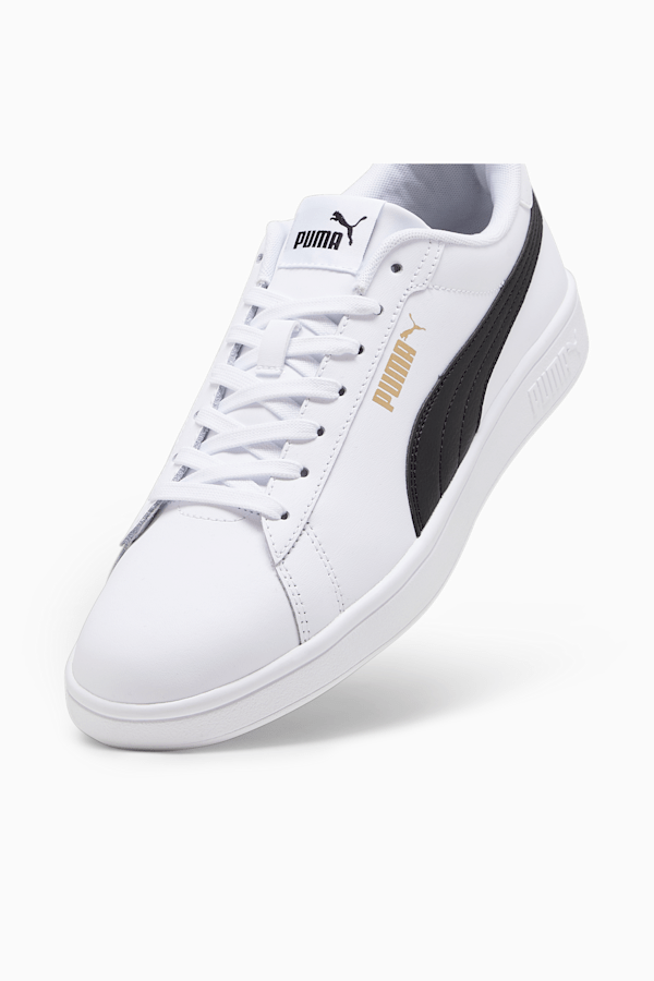 Smash 3.0 L Sneakers, PUMA White-PUMA Black-PUMA Gold, extralarge