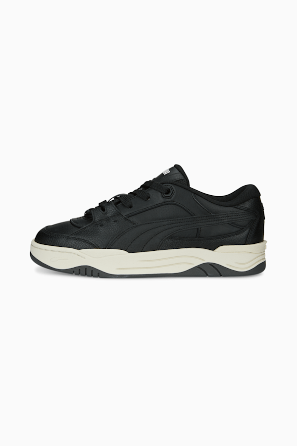 PUMA-180 Leather Sneakers, PUMA Black-Frosted Ivory-Shadow Gray, extralarge