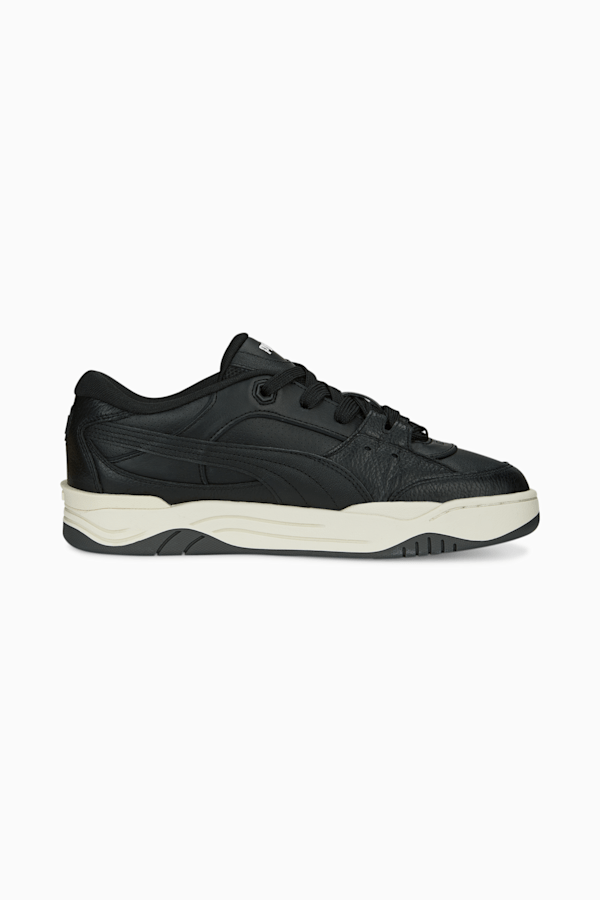 PUMA-180 Leather Sneakers, PUMA Black-Frosted Ivory-Shadow Gray, extralarge
