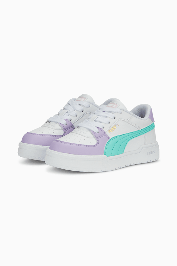CA Pro Block Little Kids' Shoes, PUMA White-Vivid Violet-Mint, extralarge