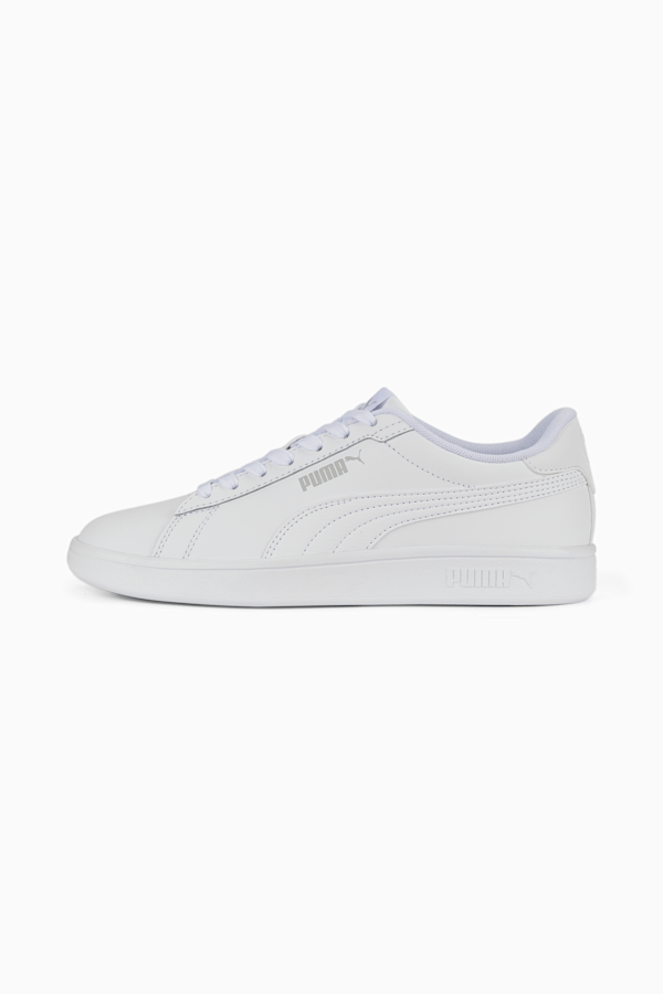 Smash 3.0 Leather Sneakers Youth, PUMA White-Cool Light Gray, extralarge