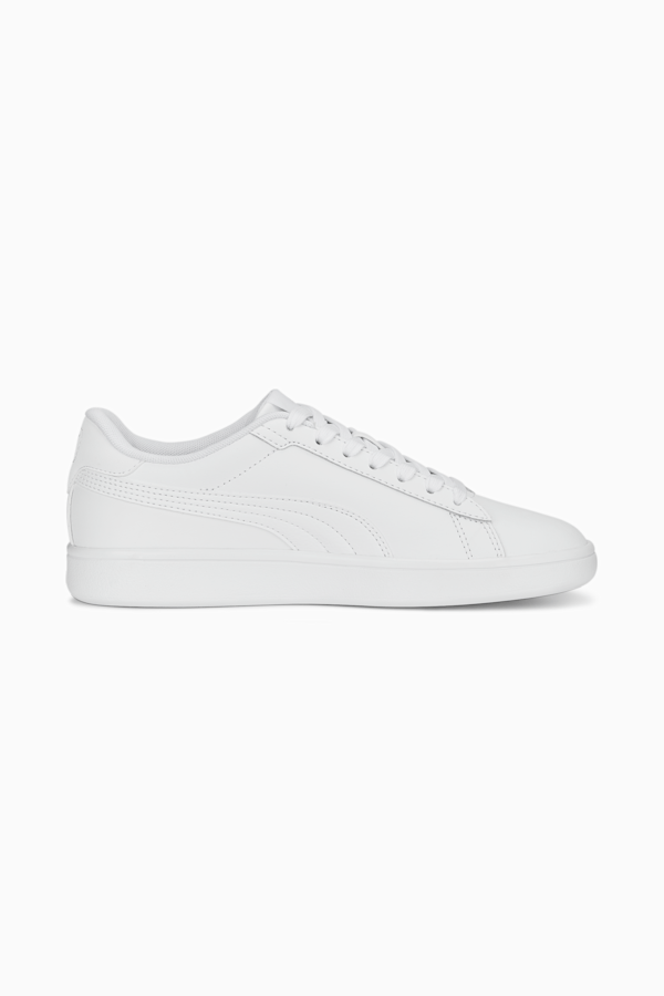 Smash 3.0 Leather Sneakers Youth, PUMA White-Cool Light Gray, extralarge