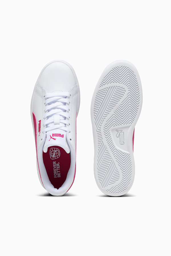 Smash 3.0 Leather Sneakers Youth, PUMA White-Pinktastic, extralarge