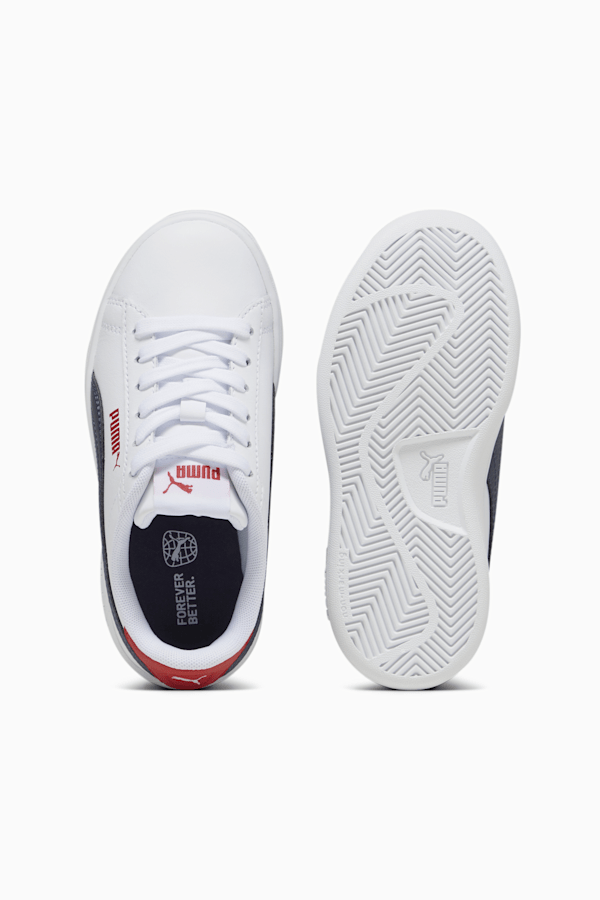 Smash 3.0 L Shoes Kids, PUMA White-PUMA Navy-For All Time Red, extralarge