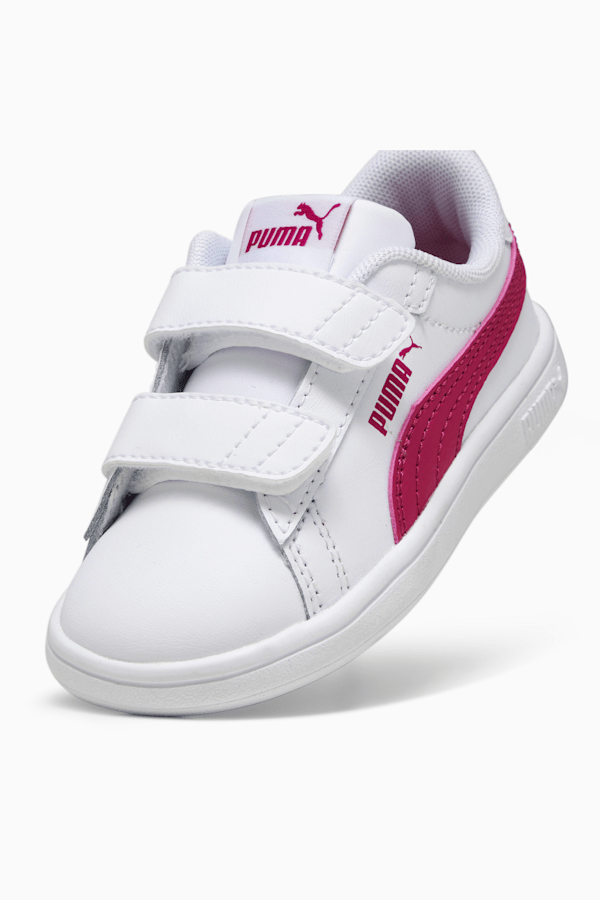 Smash 3.0 Leather V Sneakers Baby, PUMA White-Pinktastic, extralarge