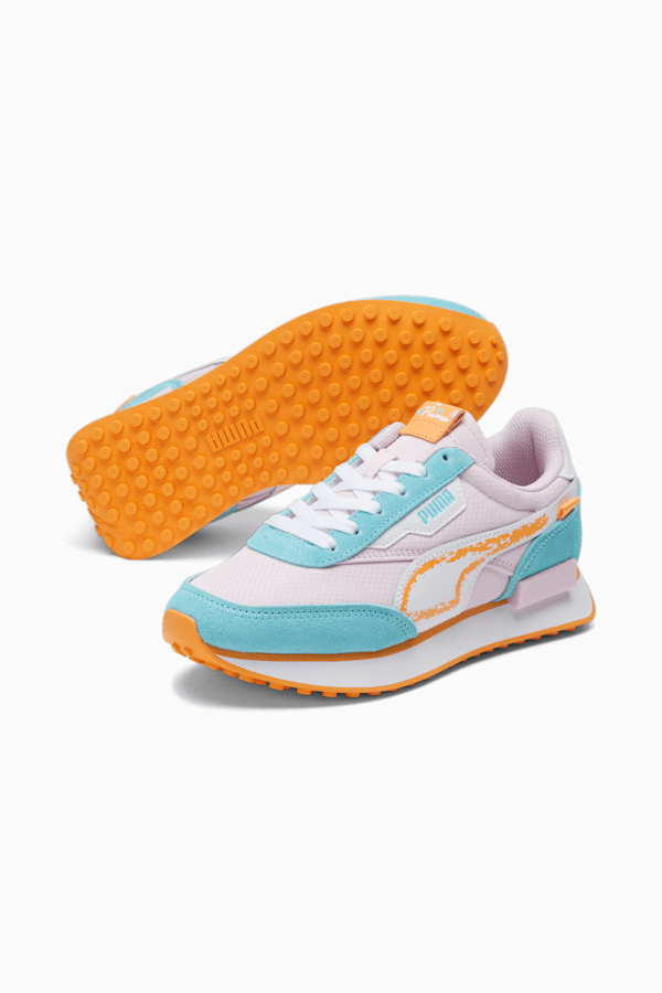 Future Rider Spring Sketchbook Big Kids' Sneaker , Pearl Pink-PUMA White, extralarge