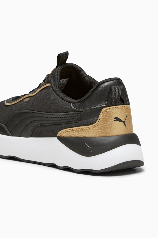 Runtamed Platform Metallics Women's Sneakers, PUMA Black-PUMA White-PUMA Gold, extralarge