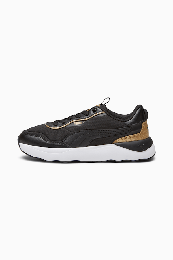 Runtamed Platform Metallics Women's Sneakers, PUMA Black-PUMA White-PUMA Gold, extralarge