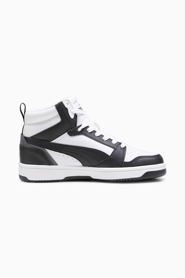 Rebound V6 Mid Sneakers Youth, PUMA White-PUMA Black-Shadow Gray, extralarge