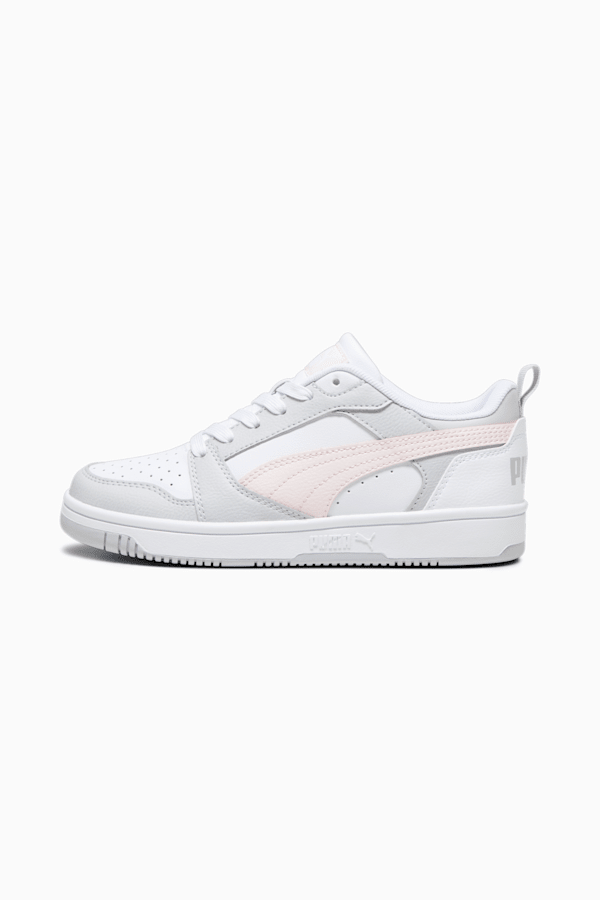 Rebound V6 Lo Youth Sneakers, PUMA White-Frosty Pink-Ash Gray, extralarge-GBR