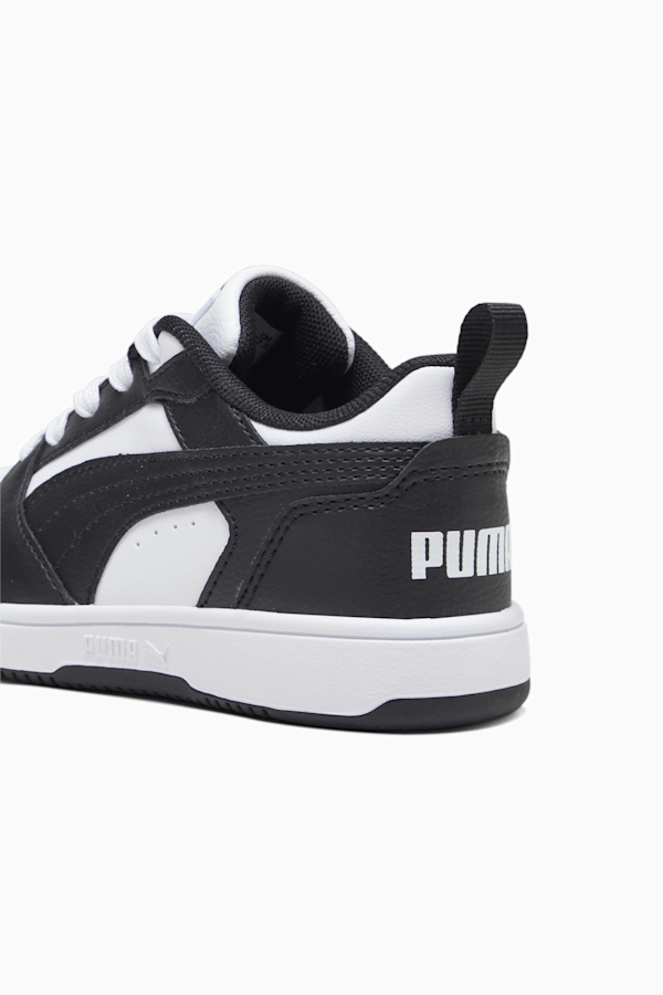 Rebound V6 Lo Kids' Sneakers, PUMA White-PUMA Black, extralarge