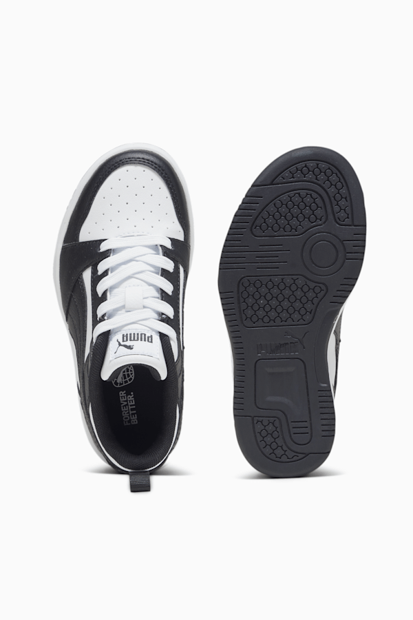 Rebound V6 Lo Kids' Sneakers, PUMA White-PUMA Black, extralarge