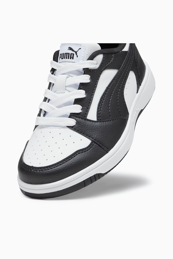 Rebound V6 Lo Kids' Sneakers, PUMA White-PUMA Black, extralarge-GBR