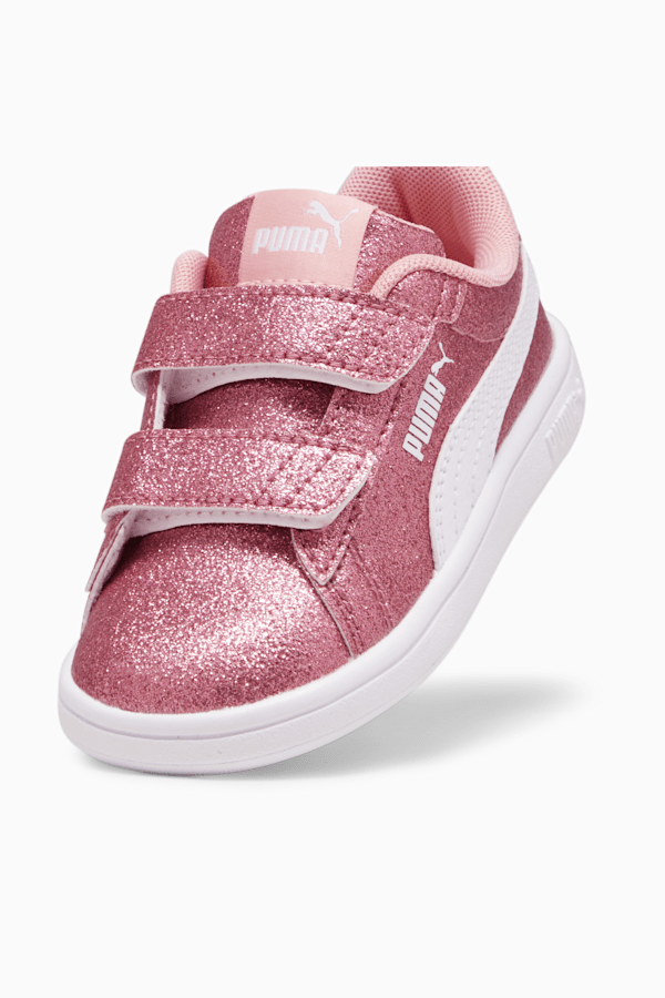 PUMA Smash 3.0 Glitz Glam Toddlers' Sneakers, Peach Smoothie-PUMA White, extralarge-GBR