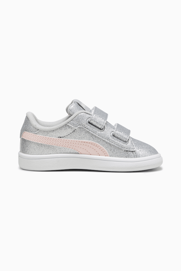 PUMA Smash 3.0 Glitz Glam Toddlers' Sneakers, Glacial Gray-Frosty Pink, extralarge
