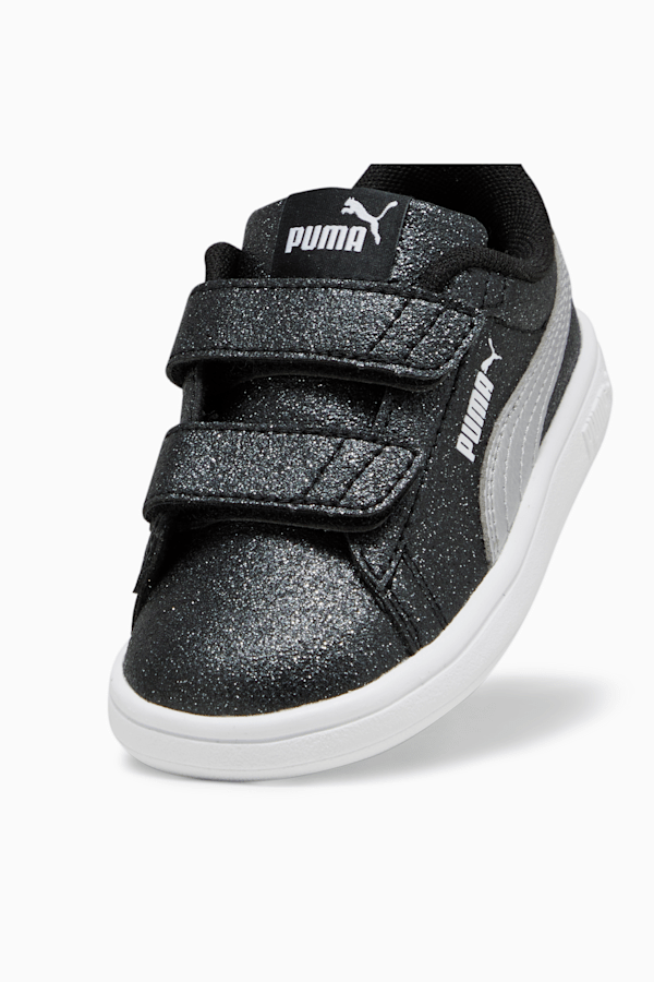PUMA Smash 3.0 Glitz Glam Toddlers' Sneakers, PUMA Black-PUMA Silver-PUMA White, extralarge-GBR