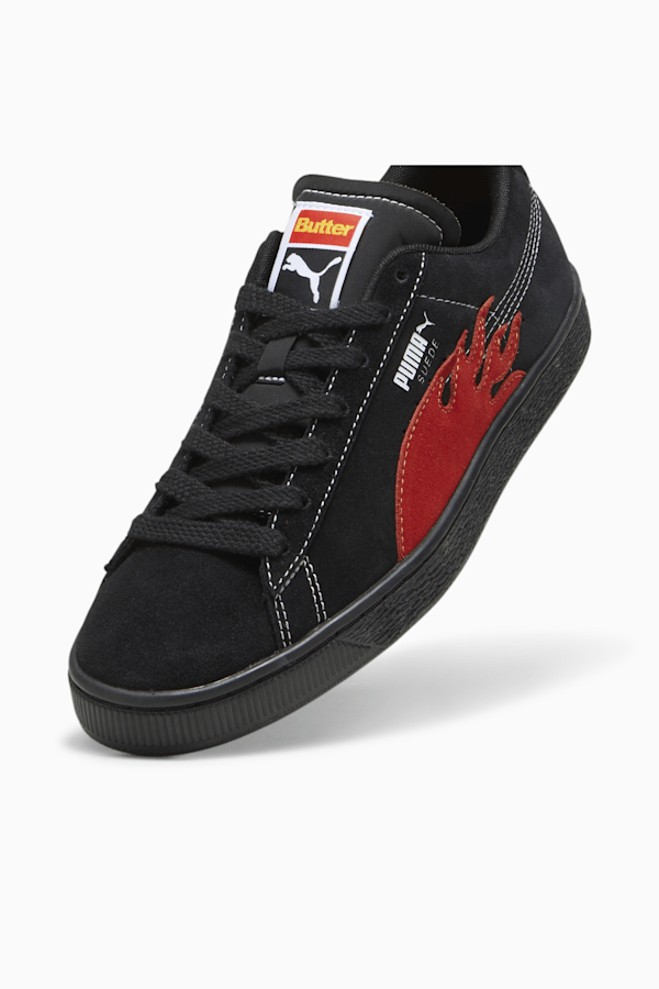 PUMA x BUTTER GOODS Suede Classic Sneakers, PUMA Black-PUMA Red, extralarge