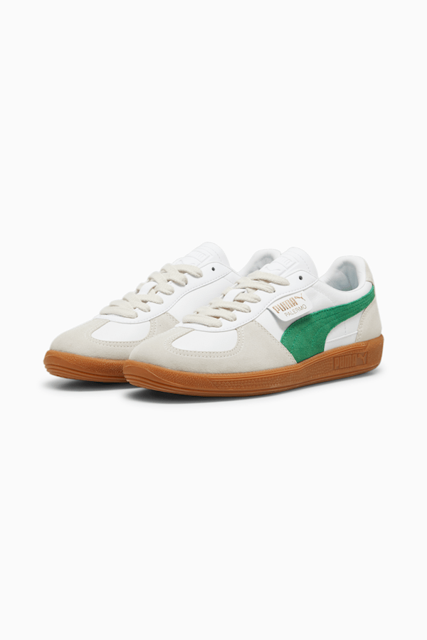 Palermo Leather Sneakers Unisex, PUMA White-Vapor Gray-Archive Green, extralarge