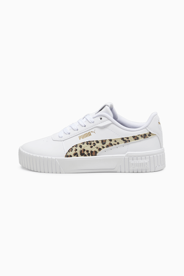 Carina 2.0 Animal Update Youth Sneakers, PUMA White-Putty-PUMA Gold, extralarge