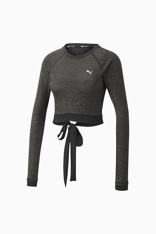 Puma Plus Exclusive To Asos Active Long Sleeve Mesh Top In Black