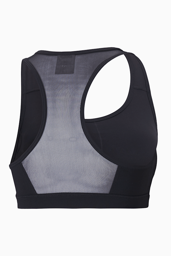 4Keeps Women's Mid Impact Sports Bra, Puma Black-white BIG CAT, extralarge