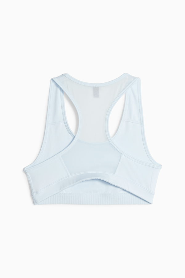 4Keeps Women's Mid Impact Sports Bra, Icy Blue-white BIG CAT, extralarge