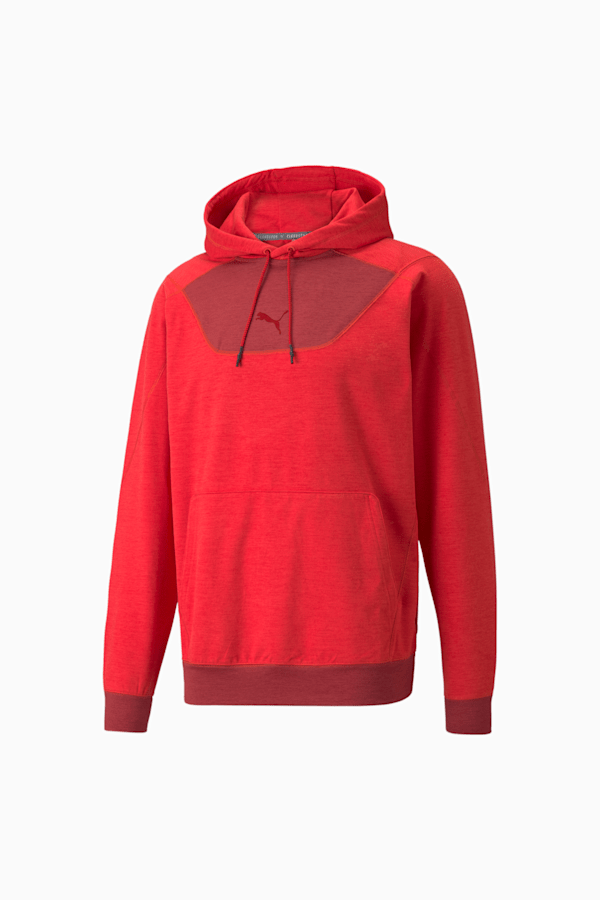CLOUDSPUN Men's Training Hoodie, High Risk Red-Intense Red Heather, extralarge