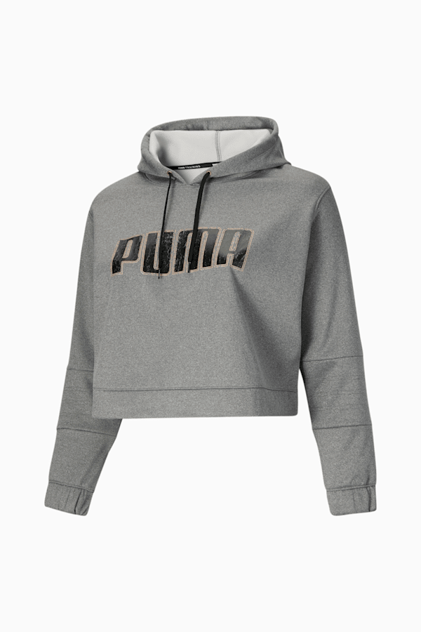 Moto Women's Pullover Hoodie PL, Medium Gray Heather-Rose Gold, extralarge