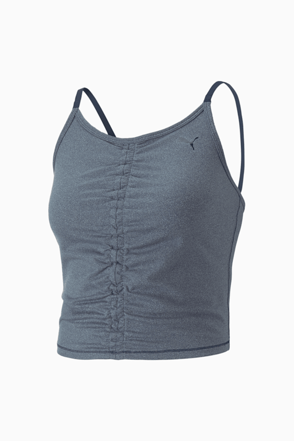 Studio Foundation Ruched Women's Training Tank Top, Marine Blue Heather, extralarge-GBR