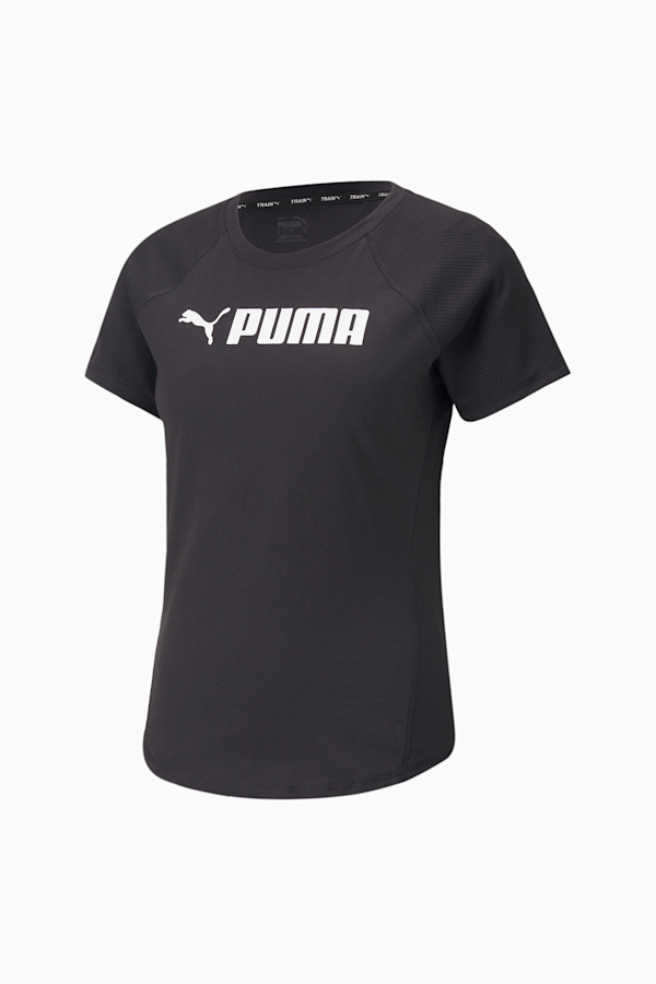 PUMA Fit Logo Training Tee Women, Puma Black-- Puma White, extralarge