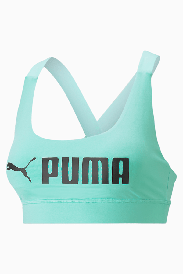 PUMA Fit Mid Impact Training Bra, Electric Peppermint, extralarge