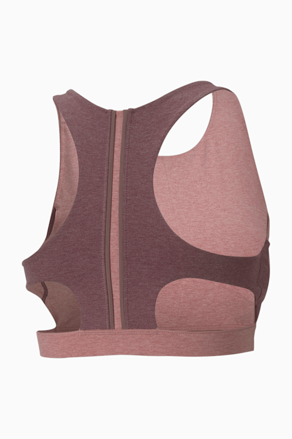 Exhale Training Color Block Women's Sports Bra, Dusty Orchid Heather-Dusty Plum Heather-color block, extralarge