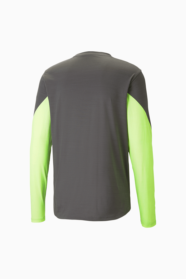 CLOUDSPUN Long Sleeve Men's Running Tee, CASTLEROCK Heather-Lime Squeeze Heather, extralarge
