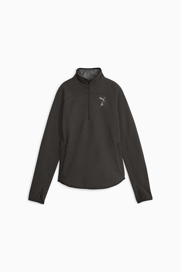 Half-Zip Grid Fleece, Stone  Sporty style, Marathon running