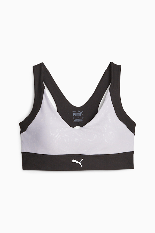 Reflective All-Over-Print Women's High Impact Running Bra, Vivid Violet, extralarge